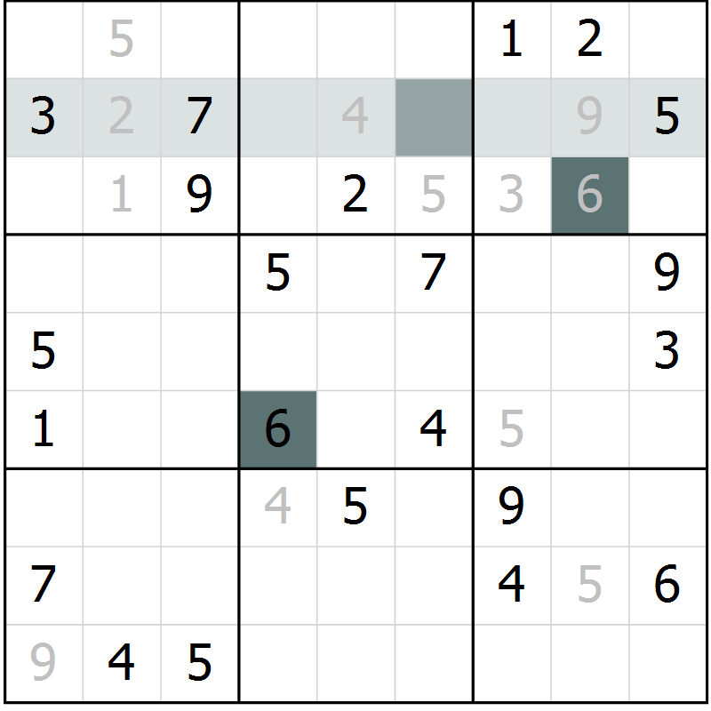 Position des candidats pour la solution de la Gr 34 page 36 du magazine de sudoku Expert n° 016