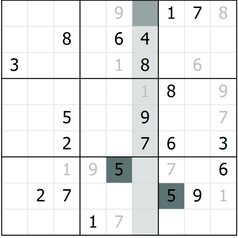 Position des candidats pour la solution de la Gr 35 page 37 du magazine de sudoku Expert n° 016
