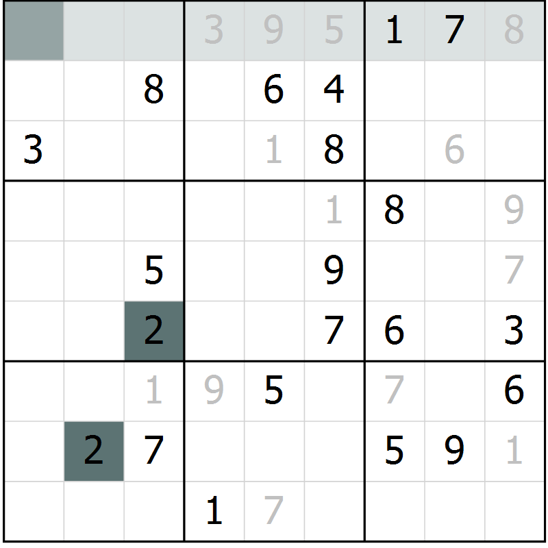 Position des candidats pour la solution de la Gr 35 page 37 du magazine de sudoku Expert n° 016