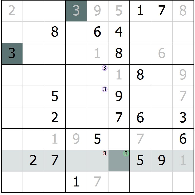 Position des candidats pour la solution de la Gr 35 page 37 du magazine de sudoku Expert n° 016