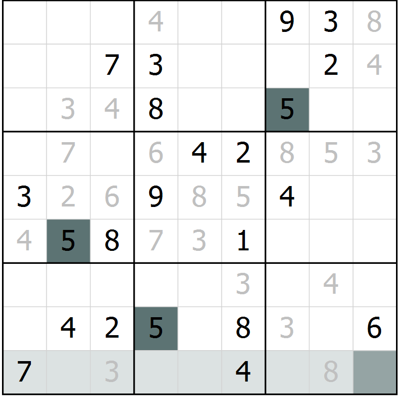 Position des candidats pour la solution de la Gr 36 page 38 du magazine de sudoku Expert n° 016