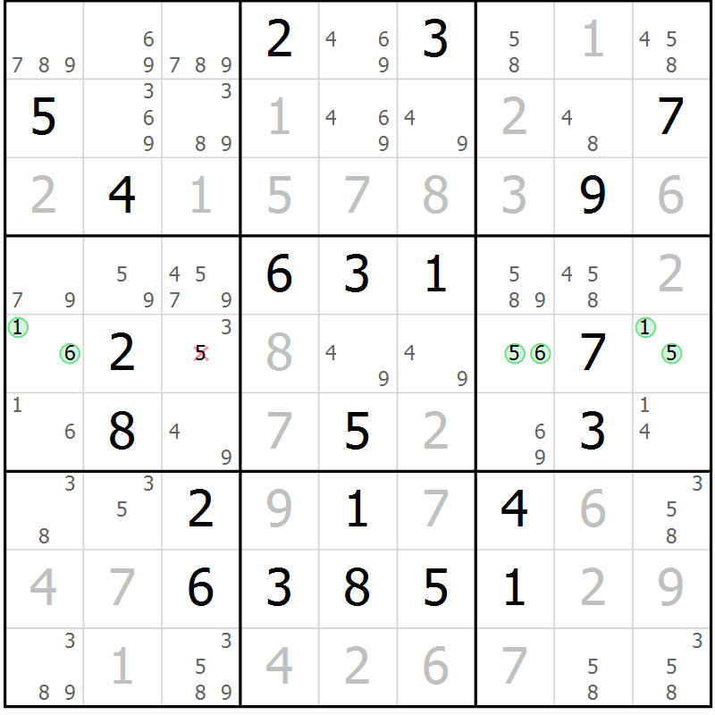 Position des candidats pour la solution de la Gr 37 page 39 du magazine de sudoku Expert n° 016
