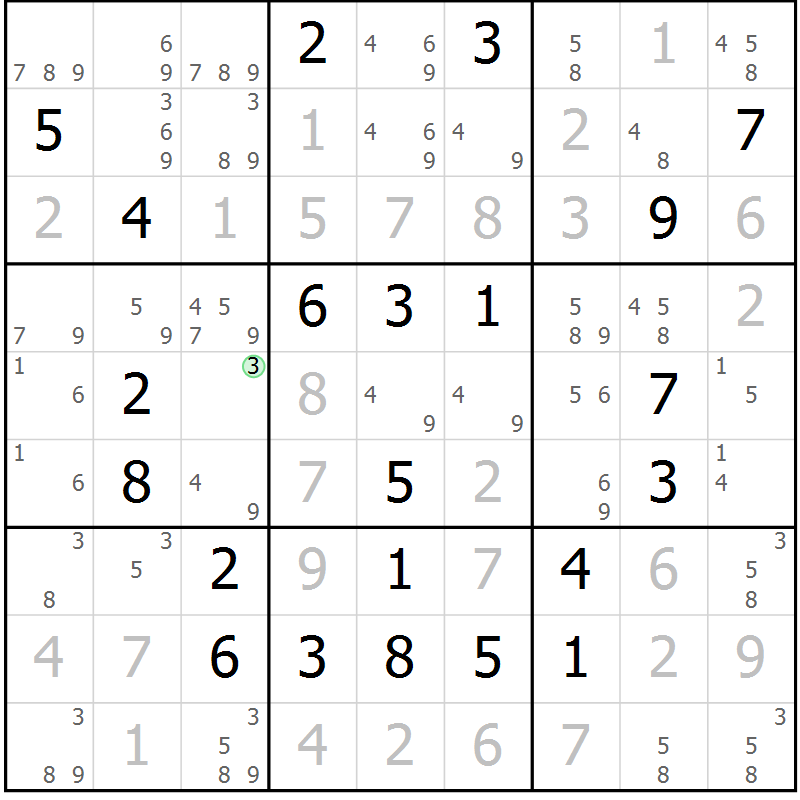 Position des candidats pour la solution de la Gr 37 page 39 du magazine de sudoku Expert n° 016