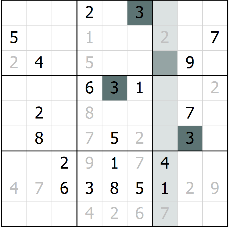 Position des candidats pour la solution de la Gr 37 page 39 du magazine de sudoku Expert n° 016