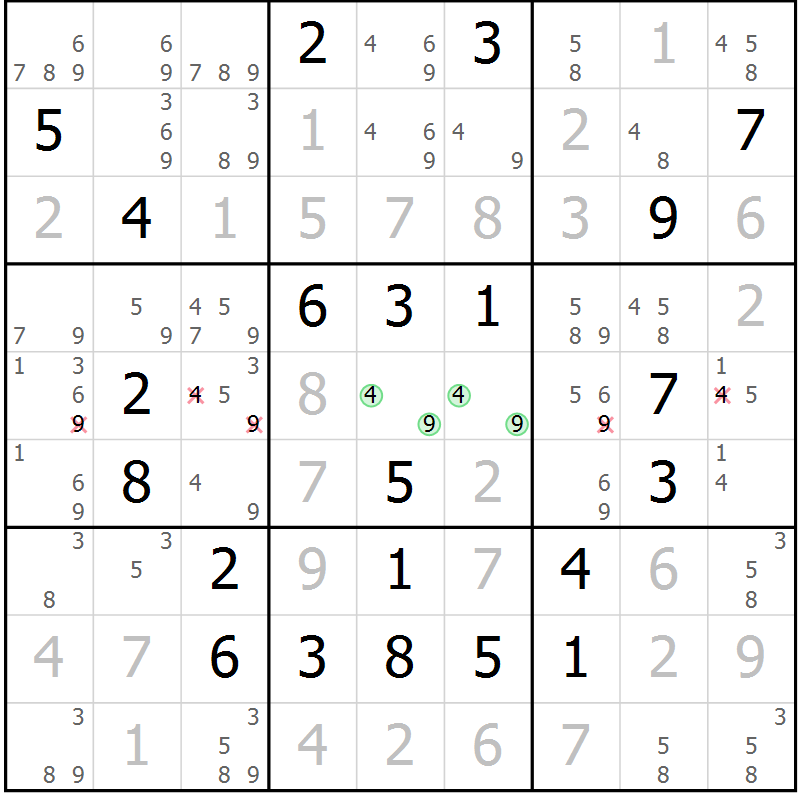 Position des candidats pour la solution de la Gr 37 page 39 du magazine de sudoku Expert n° 016