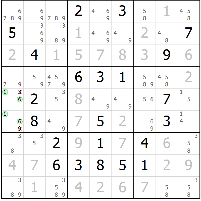 Position des candidats pour la solution de la Gr 37 page 39 du magazine de sudoku Expert n° 016