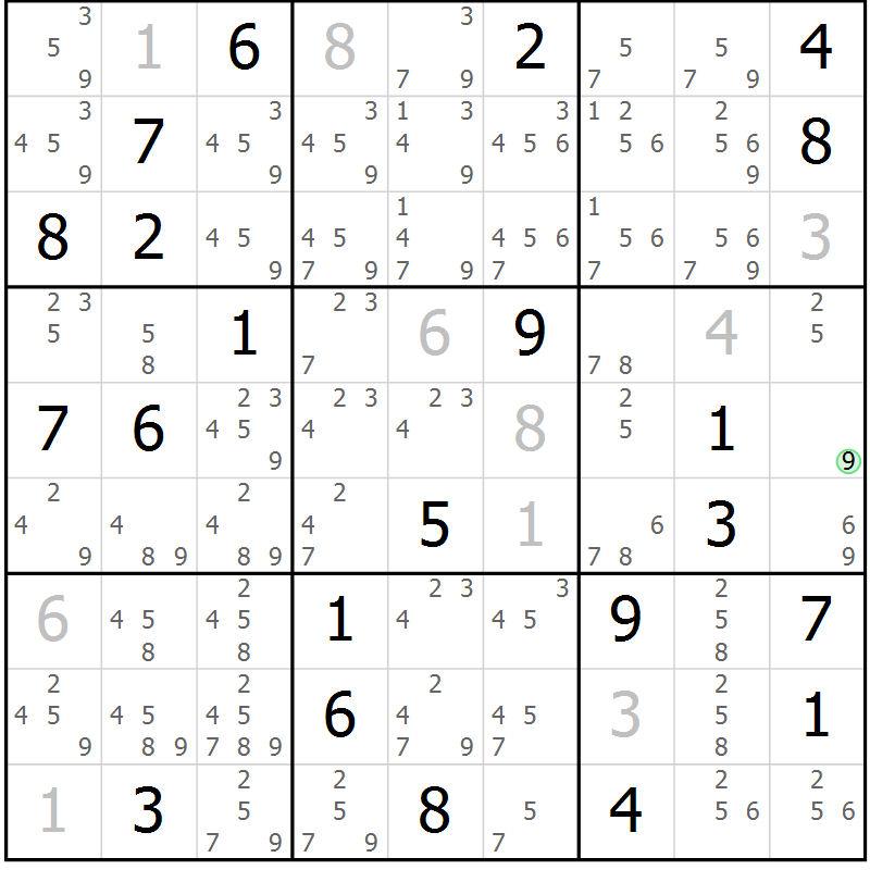 Position des candidats pour la solution de la Gr 38 page 40 du magazine de sudoku Expert n° 016