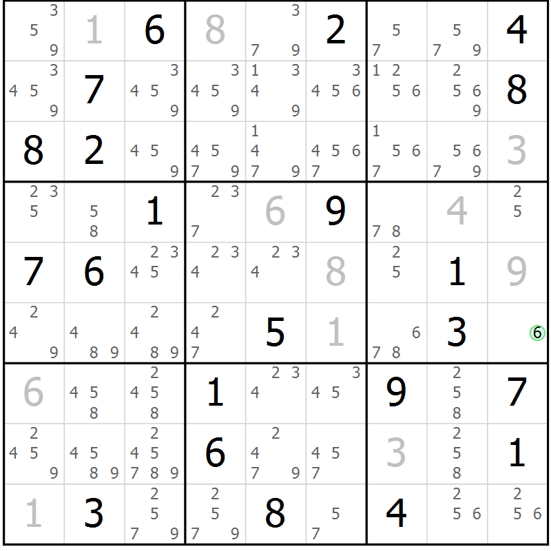 Position des candidats pour la solution de la Gr 38 page 40 du magazine de sudoku Expert n° 016