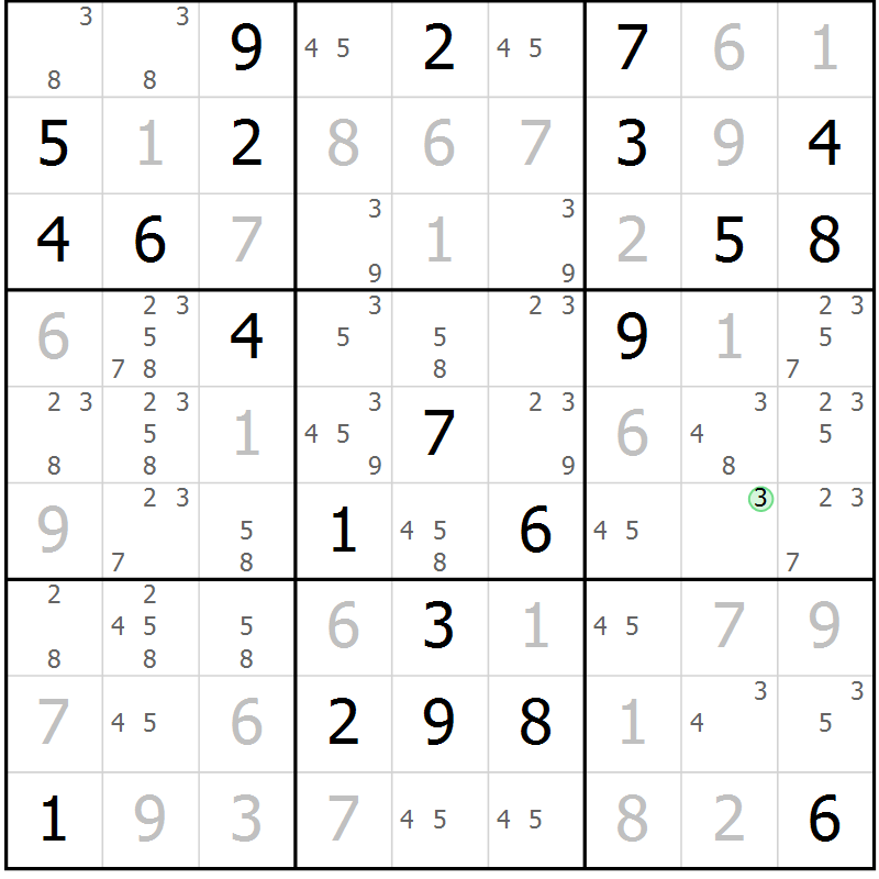 Position des candidats pour la solution de la Gr 39 page 41 du magazine de sudoku Expert n° 016