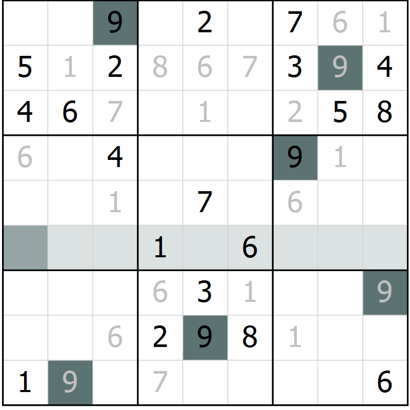 Position des candidats pour la solution de la Gr 39 page 41 du magazine de sudoku Expert n° 016