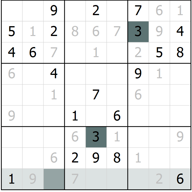 Position des candidats pour la solution de la Gr 39 page 41 du magazine de sudoku Expert n° 016