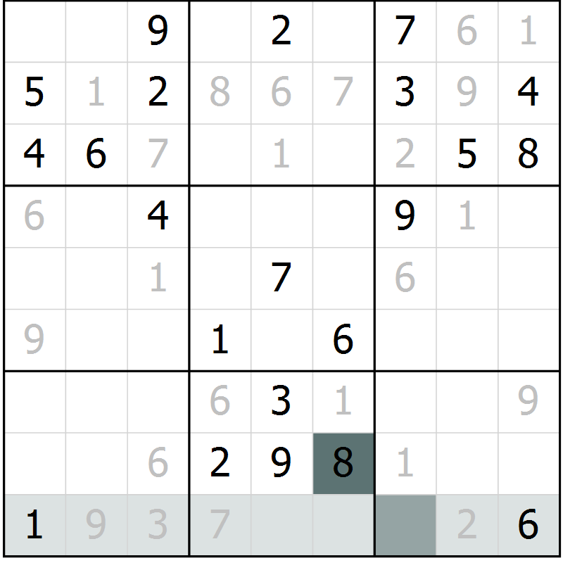 Position des candidats pour la solution de la Gr 39 page 41 du magazine de sudoku Expert n° 016