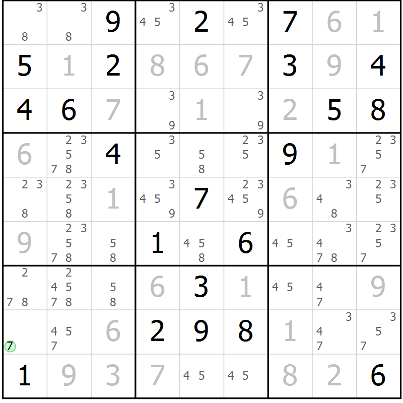 Position des candidats pour la solution de la Gr 39 page 41 du magazine de sudoku Expert n° 016