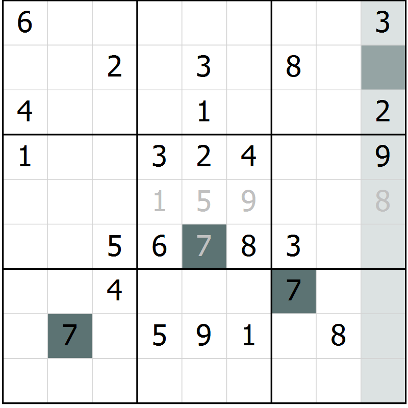 Position des candidats pour la solution de la Gr 4 page 6 du magazine de sudoku Expert n° 016