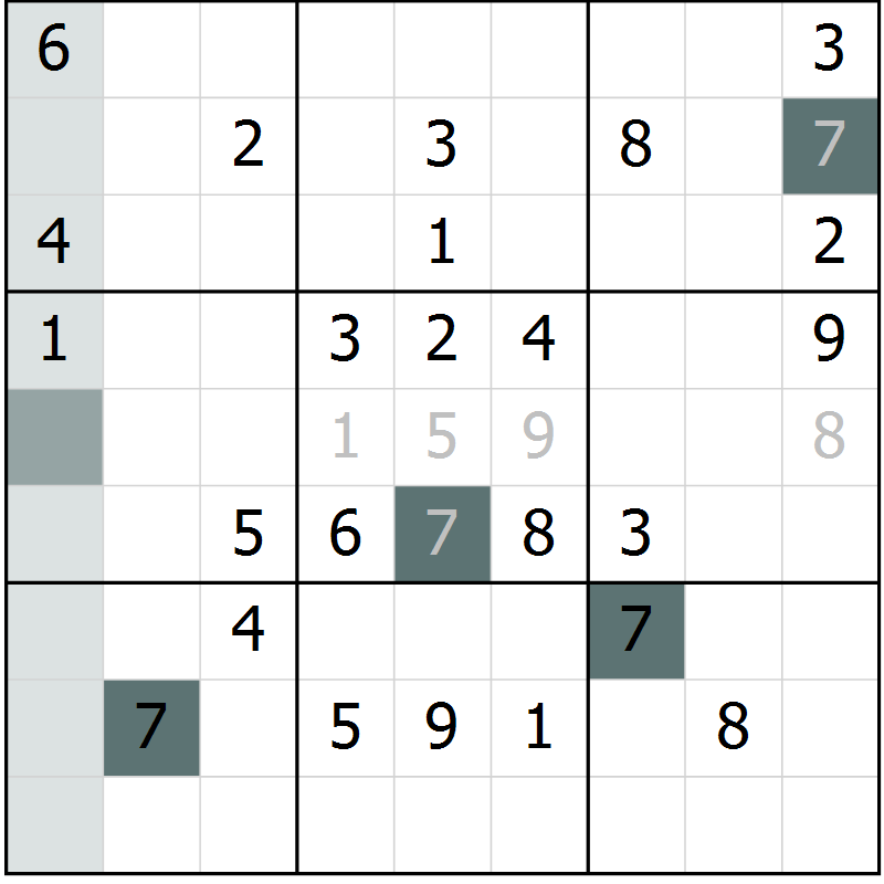 Position des candidats pour la solution de la Gr 4 page 6 du magazine de sudoku Expert n° 016