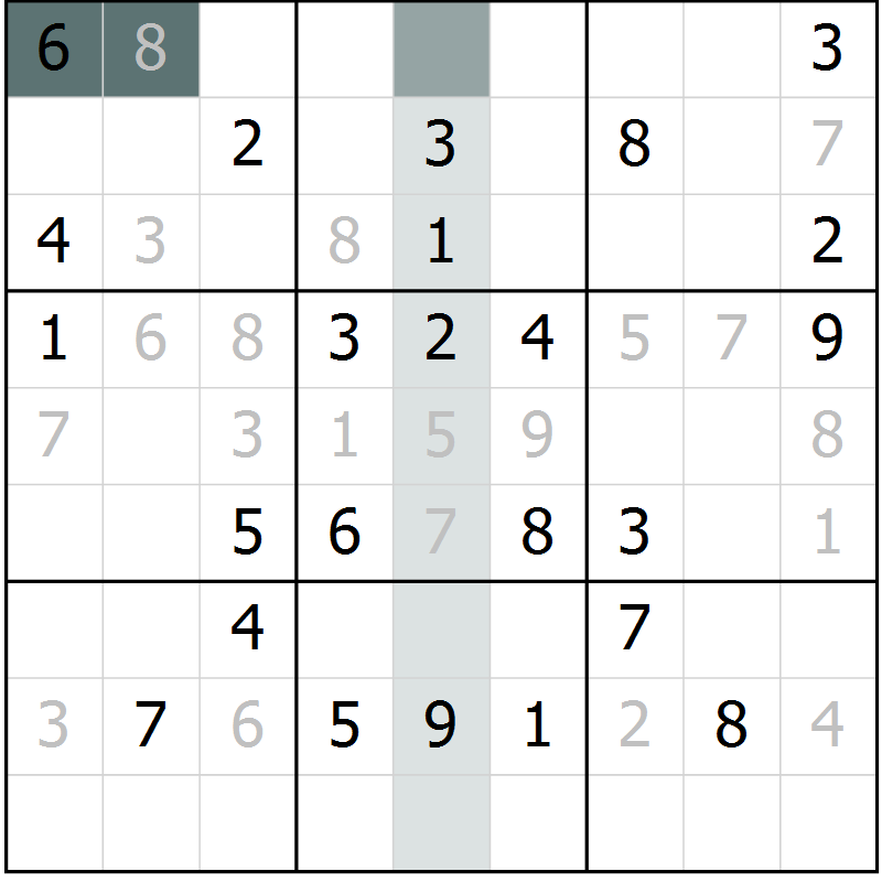 Position des candidats pour la solution de la Gr 4 page 6 du magazine de sudoku Expert n° 016