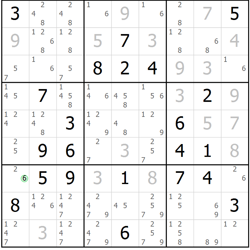 Position des candidats pour la solution de la Gr 40 page 42 du magazine de sudoku Expert n° 016
