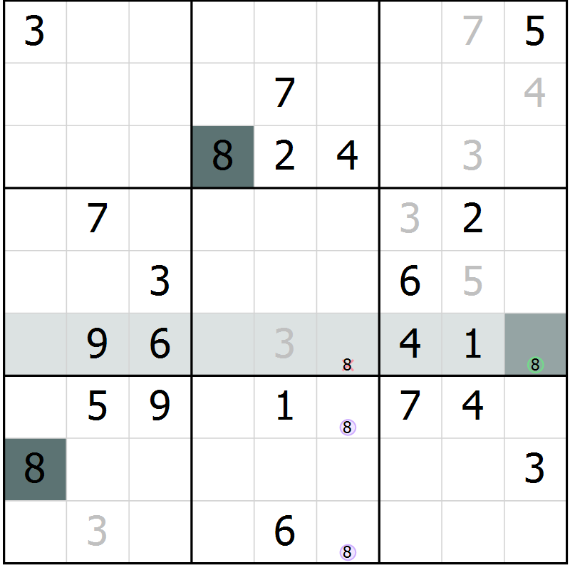 Position des candidats pour la solution de la Gr 40 page 42 du magazine de sudoku Expert n° 016