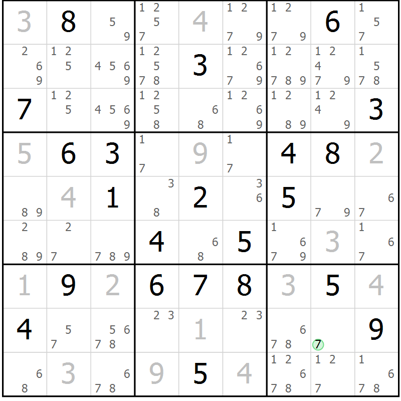 Position des candidats pour la solution de la Gr 41 page 43 du magazine de sudoku Expert n° 016