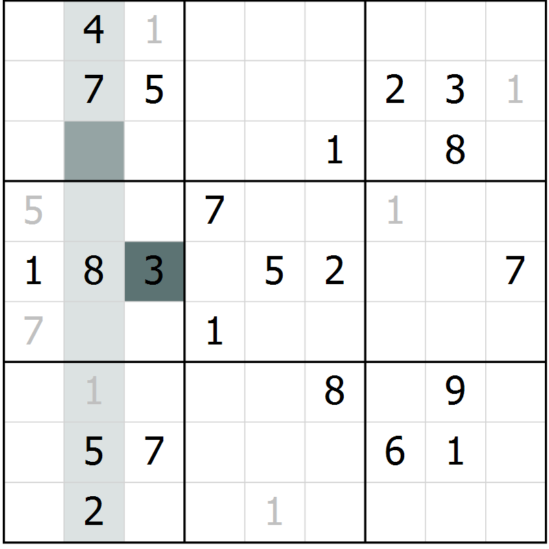 Position des candidats pour la solution de la Gr 42 page 44 du magazine de sudoku Expert n° 016