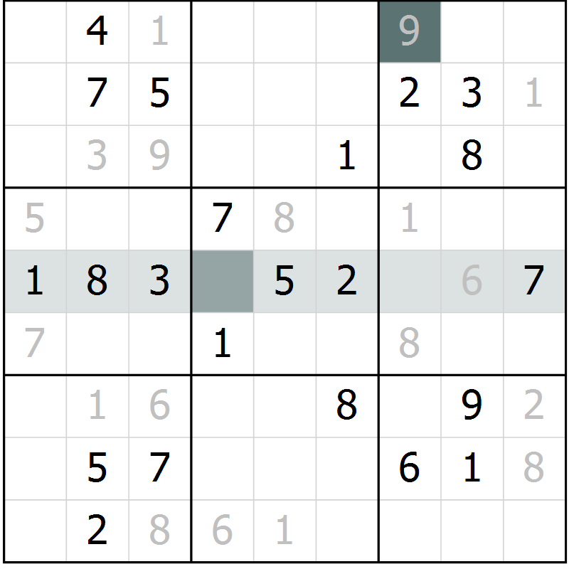 Position des candidats pour la solution de la Gr 42 page 44 du magazine de sudoku Expert n° 016