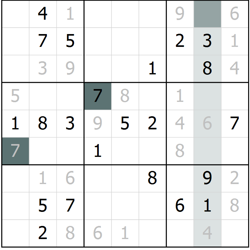 Position des candidats pour la solution de la Gr 42 page 44 du magazine de sudoku Expert n° 016