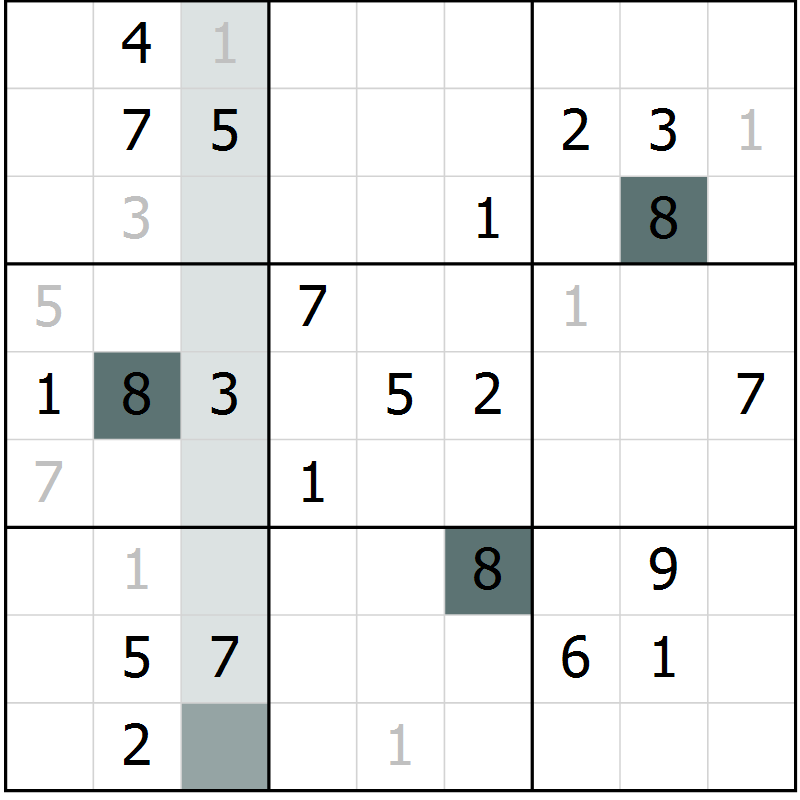 Position des candidats pour la solution de la Gr 42 page 44 du magazine de sudoku Expert n° 016