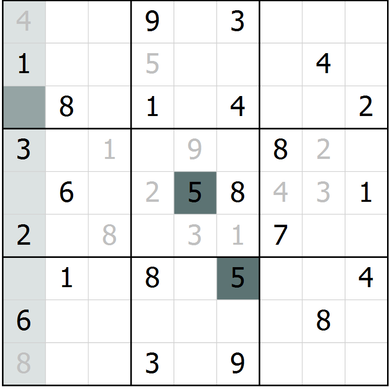 Position des candidats pour la solution de la Gr 43 page 45 du magazine de sudoku Expert n° 016
