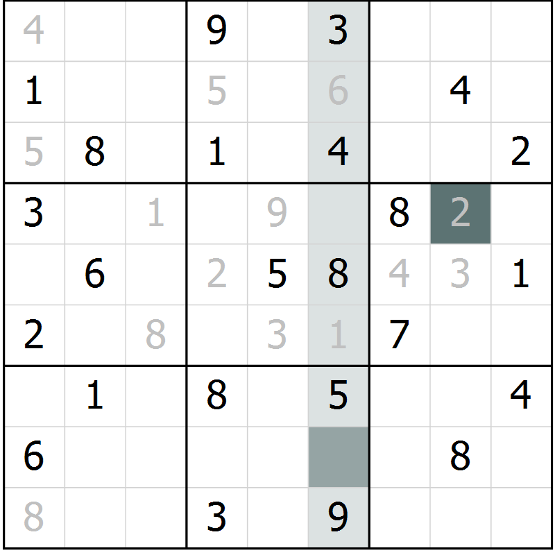 Position des candidats pour la solution de la Gr 43 page 45 du magazine de sudoku Expert n° 016