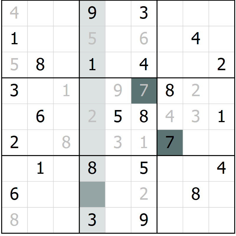 Position des candidats pour la solution de la Gr 43 page 45 du magazine de sudoku Expert n° 016
