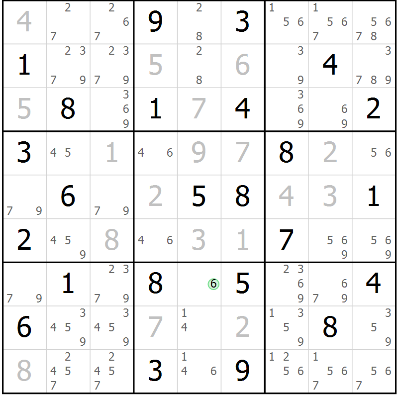 Position des candidats pour la solution de la Gr 43 page 45 du magazine de sudoku Expert n° 016