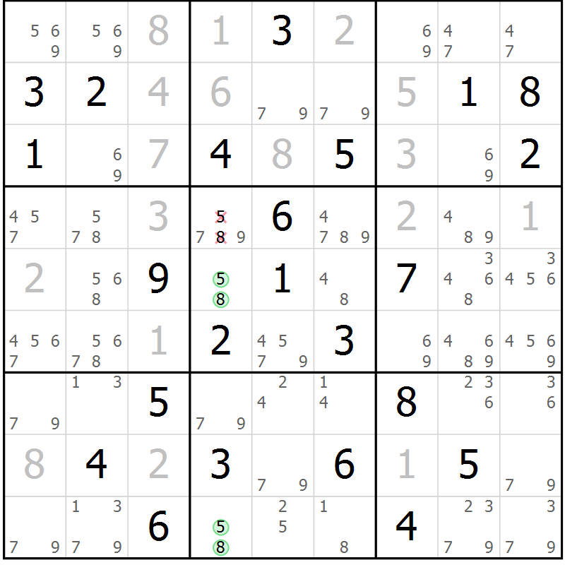 Position des candidats pour la solution de la Gr 44 page 46 du magazine de sudoku Expert n° 016