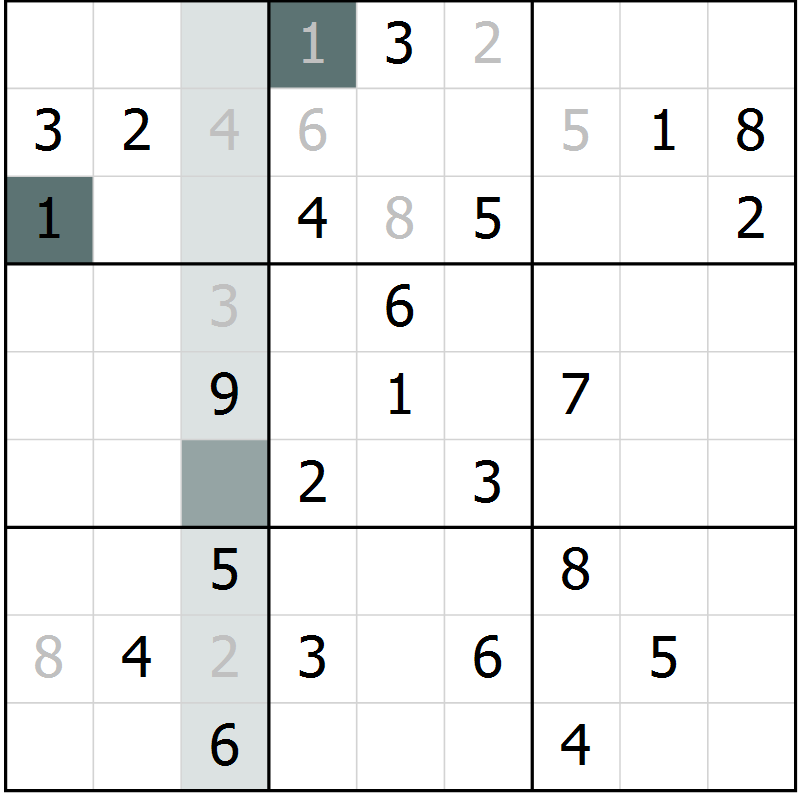 Position des candidats pour la solution de la Gr 44 page 46 du magazine de sudoku Expert n° 016