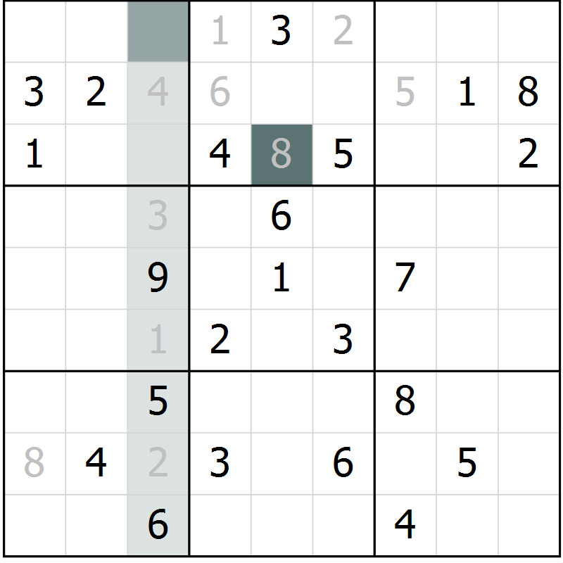 Position des candidats pour la solution de la Gr 44 page 46 du magazine de sudoku Expert n° 016