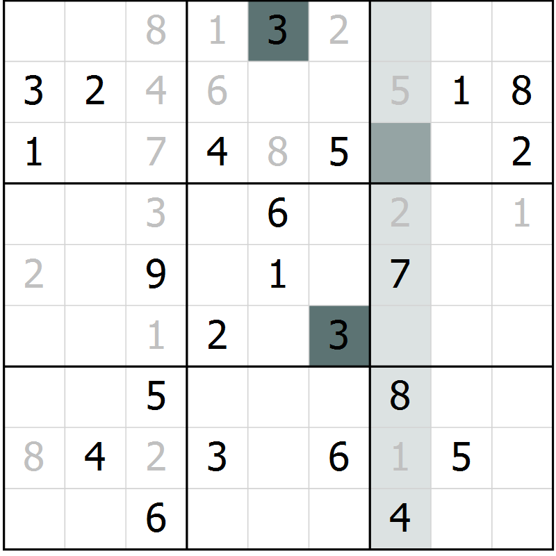 Position des candidats pour la solution de la Gr 44 page 46 du magazine de sudoku Expert n° 016