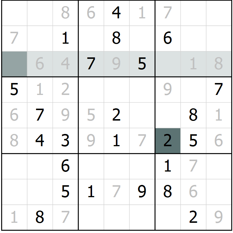 Position des candidats pour la solution de la Gr 45 page 47 du magazine de sudoku Expert n° 016