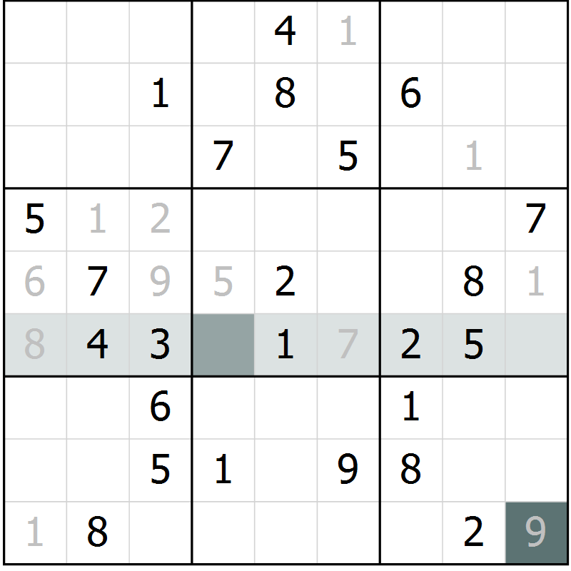 Position des candidats pour la solution de la Gr 45 page 47 du magazine de sudoku Expert n° 016