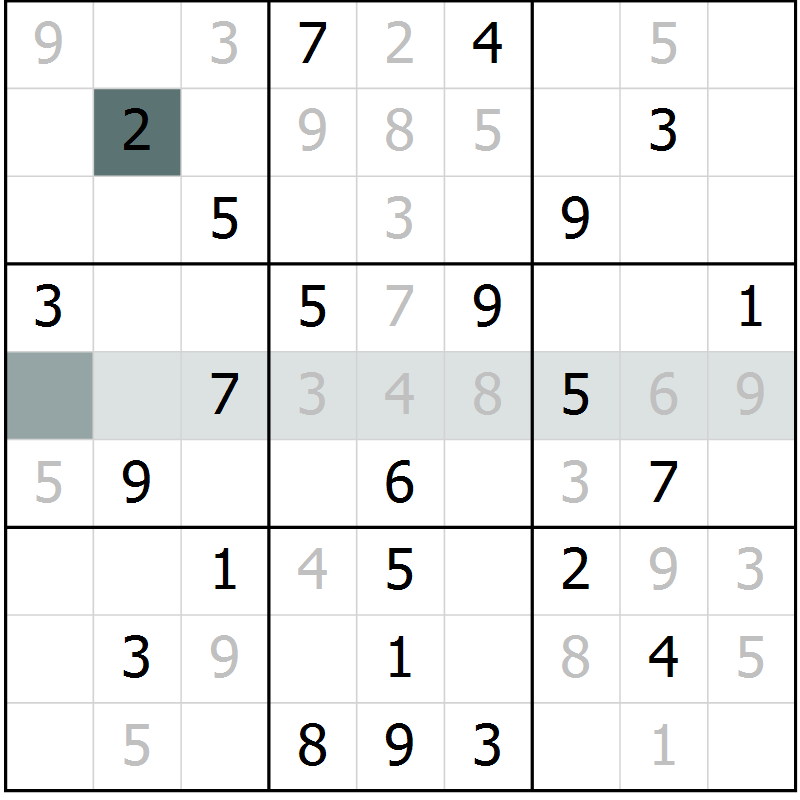 Position des candidats pour la solution de la Gr 46 page 48 du magazine de sudoku Expert n° 016