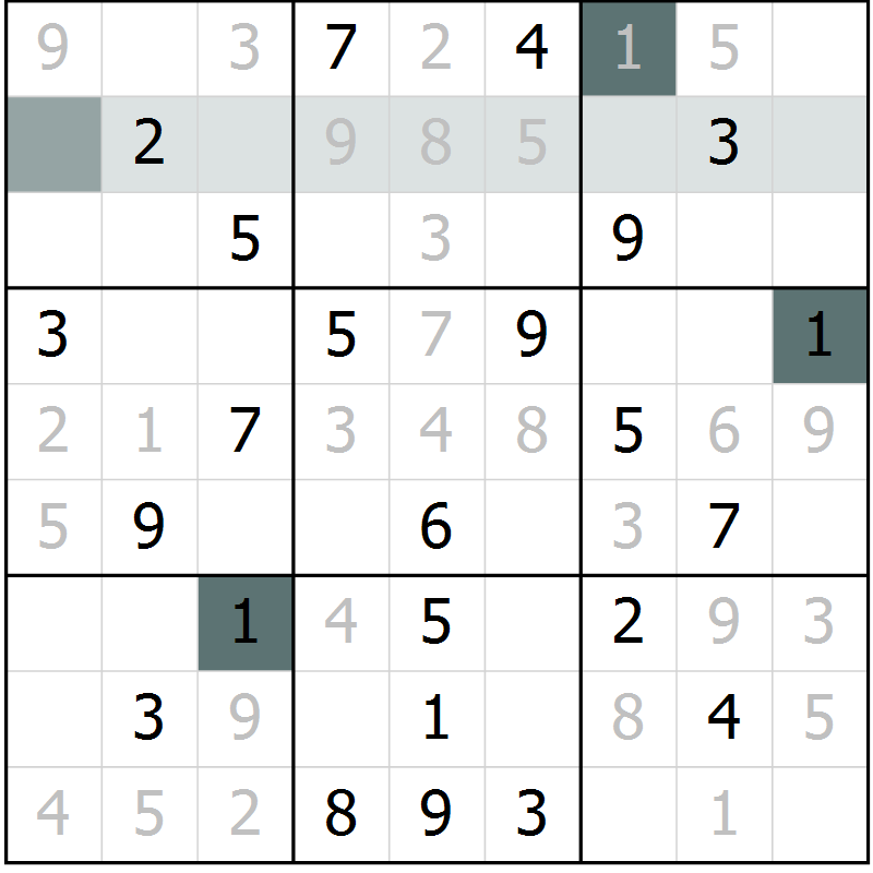 Position des candidats pour la solution de la Gr 46 page 48 du magazine de sudoku Expert n° 016