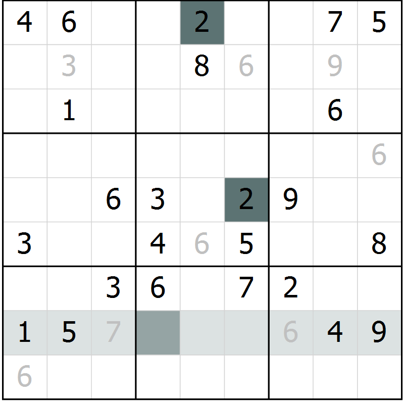 Position des candidats pour la solution de la Gr 47 page 49 du magazine de sudoku Expert n° 016