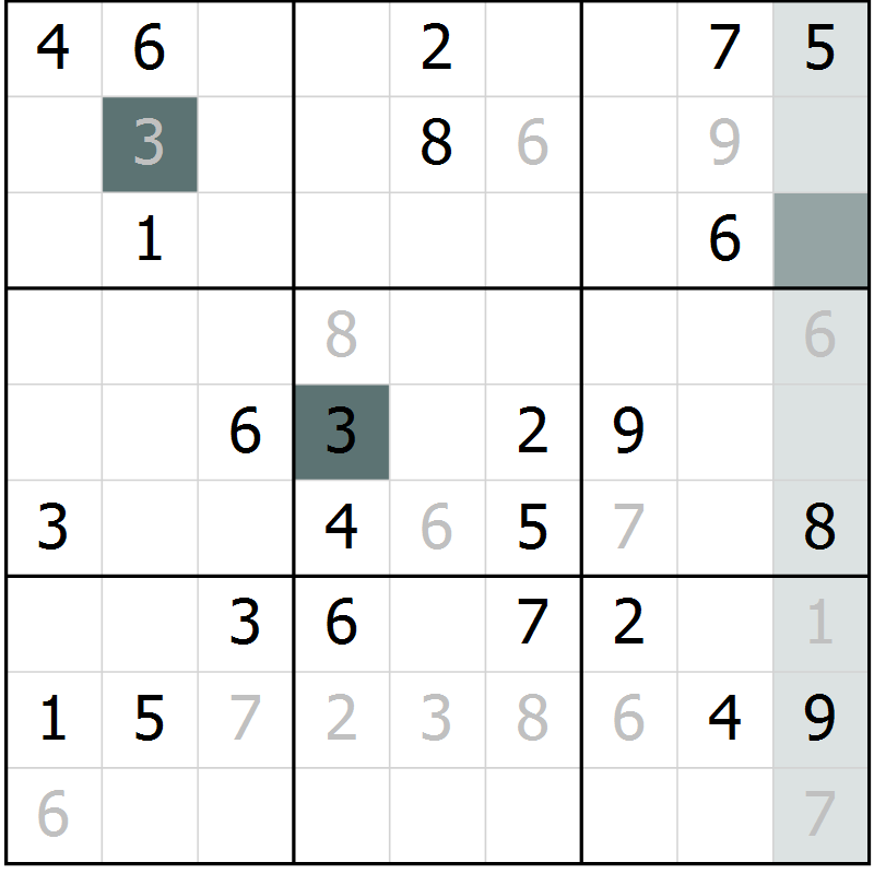 Position des candidats pour la solution de la Gr 47 page 49 du magazine de sudoku Expert n° 016