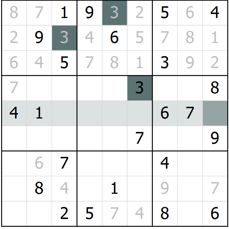 Position des candidats pour la solution de la Gr 48 page 50 du magazine de sudoku Expert n° 016