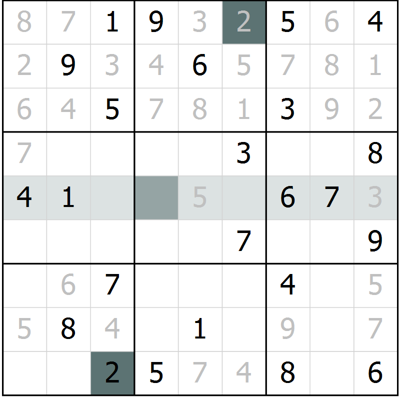 Position des candidats pour la solution de la Gr 48 page 50 du magazine de sudoku Expert n° 016