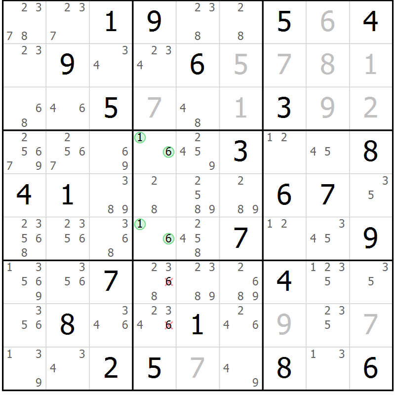 Position des candidats pour la solution de la Gr 48 page 50 du magazine de sudoku Expert n° 016