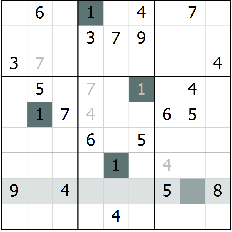 Position des candidats pour la solution de la Gr 49 page 51 du magazine de sudoku Expert n° 016