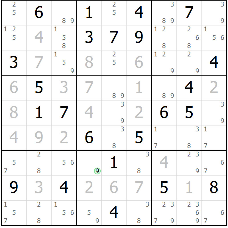 Position des candidats pour la solution de la Gr 49 page 51 du magazine de sudoku Expert n° 016