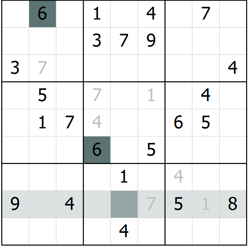 Position des candidats pour la solution de la Gr 49 page 51 du magazine de sudoku Expert n° 016