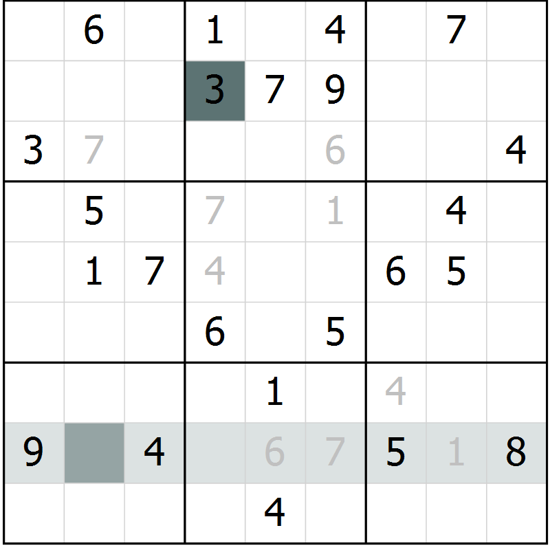 Position des candidats pour la solution de la Gr 49 page 51 du magazine de sudoku Expert n° 016