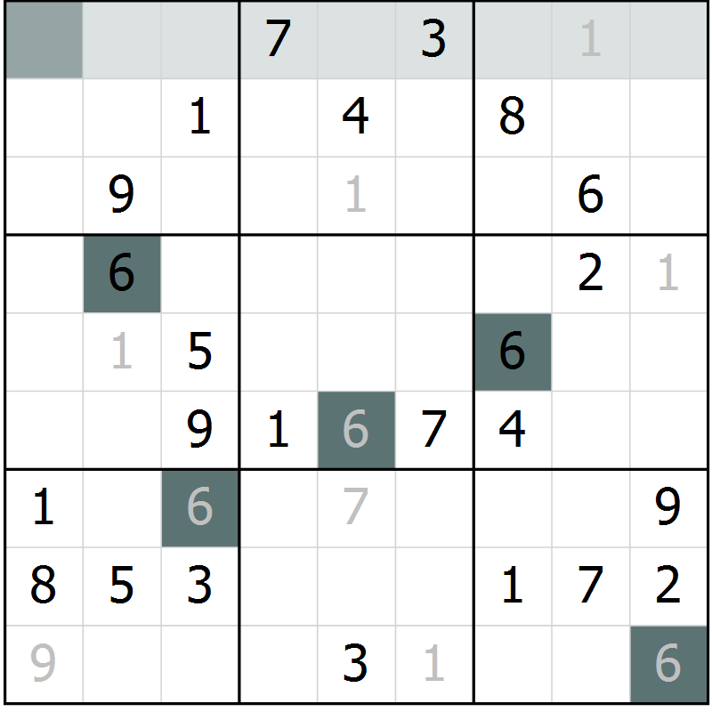 Position des candidats pour la solution de la Gr 5 page 7 du magazine de sudoku Expert n° 016