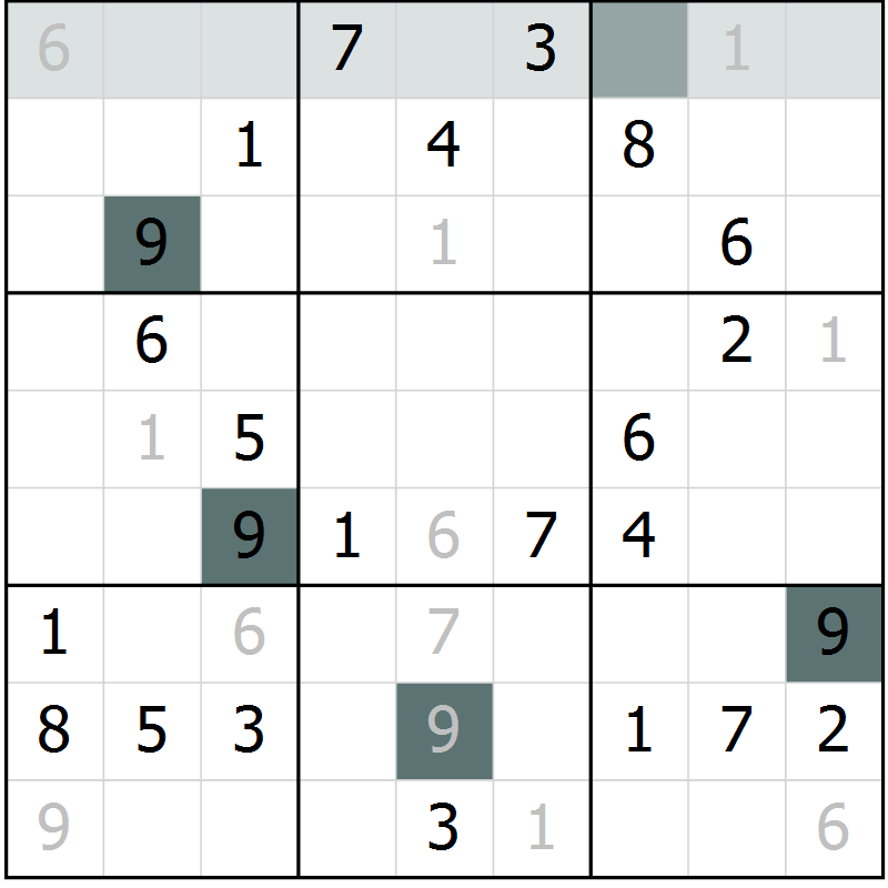 Position des candidats pour la solution de la Gr 5 page 7 du magazine de sudoku Expert n° 016